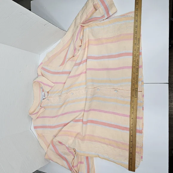 Foxcroft Shirt Womens 16 W Button Down Striped Work Office Classic multicolor - Picture 7 of 9